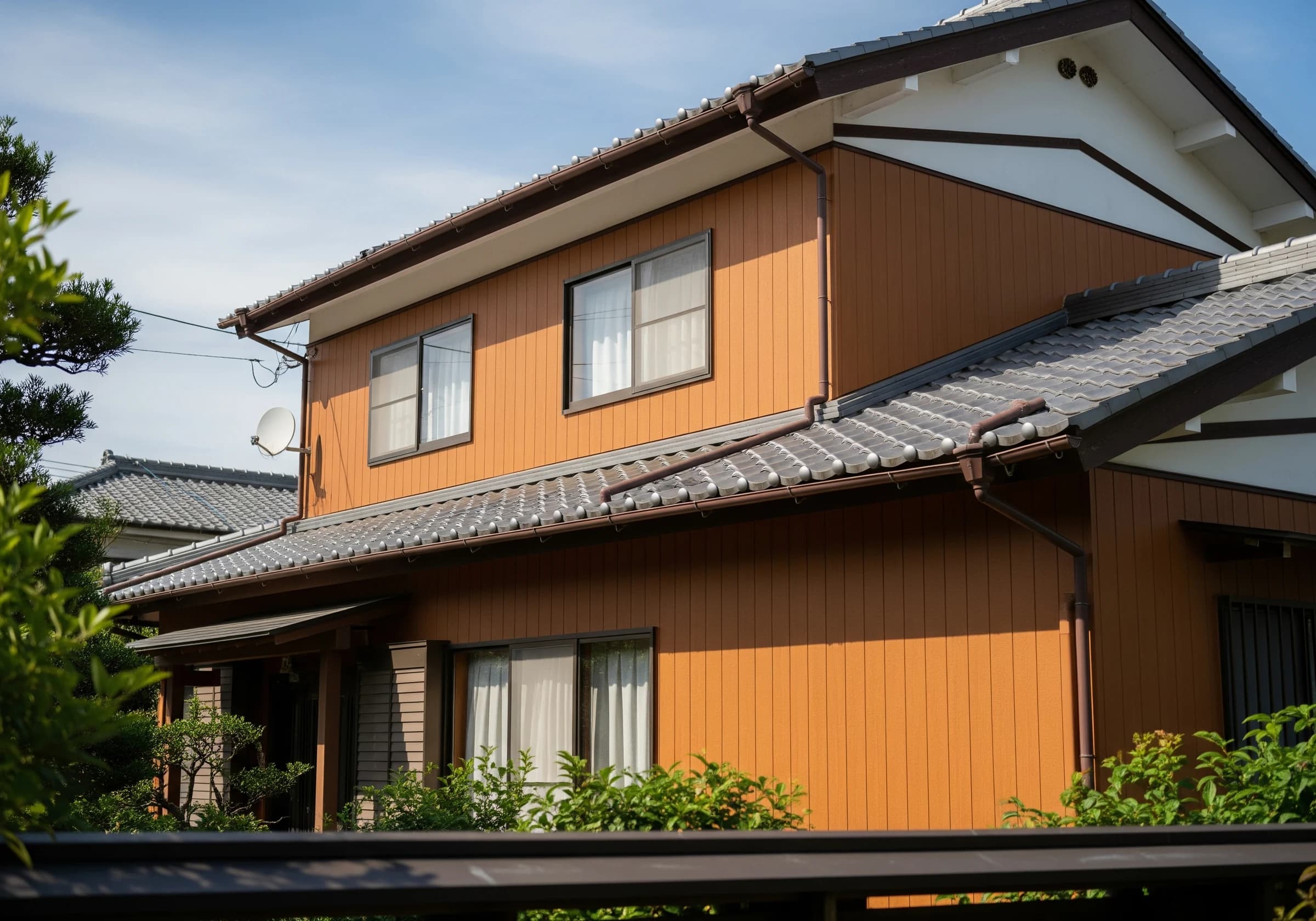 施工後の温かみのある外壁